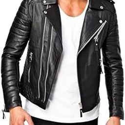 Leather Jacket For Men Black Biker-picture-24
