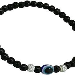Divine Black Glass Beads Evil Eye Stretchable Anklet for Women and Girls-image-33