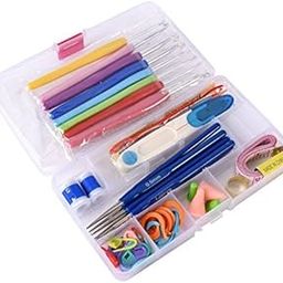 RKPM 51 Pcs/Set Needle Arts Crochet Set Knitting Craft Weaving Plastic Yarn Sewing Tools (51 Pcs/Set Needle Arts Crochet Set)-image-9