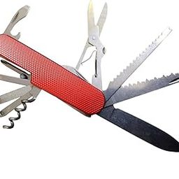 JGG Jain Gift Gallery - GRAND RED Branded Genuine Multifunction Stainless Steel Swiss Knife 15 Function Multi Utility Swiss Knife (Red)-image-80