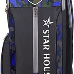 Star House Cricket Kit Bag with Special Bat Holder On The Side, Duffle Kit Bag, Backpack, Full Size with Shoulder Straps and Handle for Player (Blue)-image-85