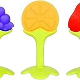 ROFORUF Silicon Baby Teething Toys for Newborn Infant BPA Free Natural Organic Nipple Teethers for Newborn Infant, Babies/Silicone Dental Care Teether (Pack of 3)-19