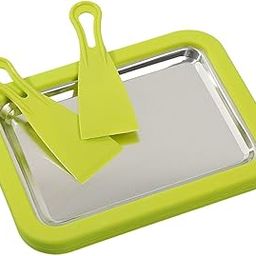 UJEAVETTE® Ice Cream Pan Plate DIY Summer with Spatulas for Sorbet Green-19