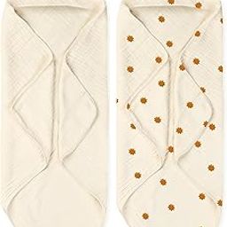 Nintara Baby Hooded Towel - 100% Organic Premium Muslin Cotton, 30" x 30" (76 cm x 76 cm), Ultra-Absorbent, Soft, Breathable, Hypoallergenic, Multipurpose, Gifts for Babies & Infants, Pack of 2-image-84