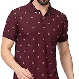 Stylish Latest Men's Half Sleeves Printed T-Shirt | Men Polo Neck Polyester T-Shirt-image-25