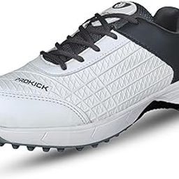Prokick Mens Strikers Genuine Rubber Spike Cricket Shoes, White/Grey - 8 UK-image-30