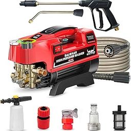 BALWAAN Krishi Pressure Washer PW-400 Brass (Adjustable) Pump Head, Big Jet foam bottle, 1800w Motor 120-150 Bar Pressure 7.5 LTR/Min Water Flow, Straight & Bend Lance for Car Wash & Cleaning Purposes-30