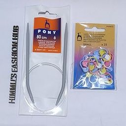 HIMMU'S FASHION HUB Aluminium Circular Knitting Needles Size no. 6 (Diameter-5.00mm) & 25 Pcs Knit Crochet Stitch Marker Used for Making Sweater, Socks, caps & Woolen artefacts-image-57