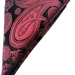 France Men's Paisley Self-Design Bow Ascot Cravat Necktie and Pocket Square Pure Satin Microfiber Free Size-image-66