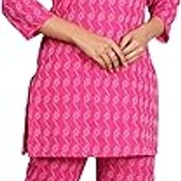 Women's pure Cotton Printed Night Suit and summer wear Top and Pyjama Set Women's Night Dress of Kurti & Pyjama Set-picture-13