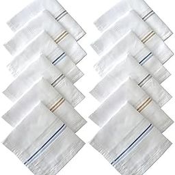 Unique Arts Cotton Premium Collection Handkerchiefs Hanky For Men - Pack of 12. -(White)-picture-21