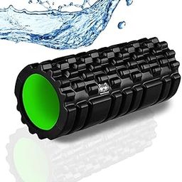 MAPACHE Grid Foam & Deep Tissue Foam Roller For Deep Tissue Massage|Foam Roller for Exercise, Fitness, Back Pain, Deep Tissue Massage, and Physiotherapy, 33 to 45 cm (ONE, BLACK)-0