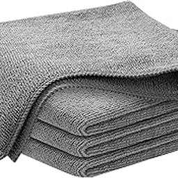 Allextreme 425 GSM Microfiber Cloth Reusable Lint & Streak-Free Extra Free Super Absorbent Double Sided Plush Towel for Car Bike Detail Cleaning Kitchen Window Wash Drying (40 X 40cm, 4Pc, Grey)-image-76