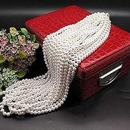 SATYAM KRAFT 600 Pcs White Artificial Pearl Moti Beads (8mm) for Jewelry Making, Crafts, Beading, Embroidery, DIY Projects, Scrapbooking, Valentine Gift Decoration & Art Supplies-image-94