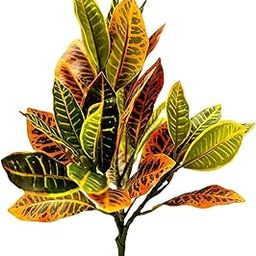 Dekorly Artificial Silk Palm Monstera Leaves Plant For Decorations Beach Wedding Table Decoration|Desk Home Office Indoor Outdoor Decor (Design-G), Multicolor-4