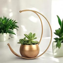 URBAN SENSE | Golden Geometric Metal Flower Vase - 9 Inch Decorative Vase for Home Decoration, Center Table, Side Table, Living Room, Home Office, Perfect Diwali Gift Item-image-10