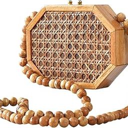Women's Dewdrop Cane Clutch|Colour: Natural Wood-17