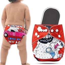 Bembika A Plus Printed Cloth Diaper With Bamboo Charcoal inserts for Babies Washable & Reusable Cloth Nappies For Baby Leakproof And Wetfree Adjustable Cloth Diapers -(BE2646)-6