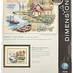 Dimensions Needlecrafts Counted Cross Stitch, Peaceful Lake House-picture-20