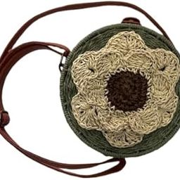 Cottage Handicraft Embroidered Crochet Flower Jute Sling Bag For Women And Girl, Handmade Boho Summer Beach Small Crochet Sling Bag,-image-20