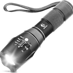 Horbac dotcom Tactical Flashlight,Ultra Bright LED Flashlight with Adjustable Focus and 5 Light Modes for Camping Hiking Emergency (1 Pack)-46