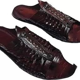 Qadumi Men's Kolhapuri Chappal Stylish, Flat Fashion & Ethnic (Brown Colour)-image-16