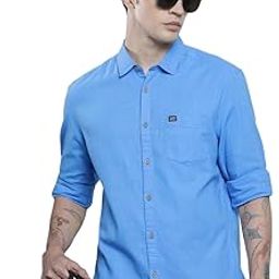 Men's Cotton Slim Fit Solid Full Sleeves Cutaway Collar Resort Wear Shirt-image-36