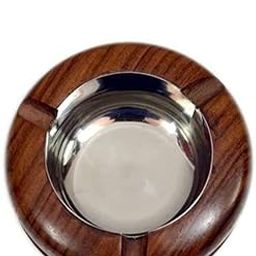Nohunt Beautiful Wooden Round Shaped Ashtray for Cigarette Cigar Sheesham Wood Tray | Decorative & Antique Wooden Ash Tray For Home Decor-image-3