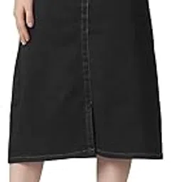 tripursundari fashion Washed Black Pocket Straight Long Denim Woman Skirt 13100-picture-48