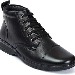 High Ankle Genuine Leather Boots For Men ZA-1161 | Anti-slip Hiking And Motocycling Shoes With Cushioned Insole-image-75