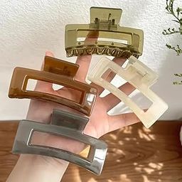 4pc Hair Claw Clips Large Hair Clips for Women Jelly Clip hair clutcher for women Hair Clip for Girls Hair Accessories hair clips for girls women gift set for woman valentine day-18