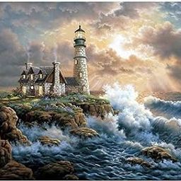 TREXEE 40 * 50cm 5D Diamond Paint by Numbers Kit Craft DIY Lighthouse Diamond Painting kit DIY Full Drill Crystal Rhinestone Arts and Crafts, Art Diamond Painting for Wall Decor-image-75
