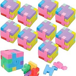 Birthday Popper 10 Pcs Puzzle Cube Erasers as Birthday Return Gifts for Kids – Fun 3D Stationery Toy Erasers for Classroom Prizes & Goodie Bags-image-25