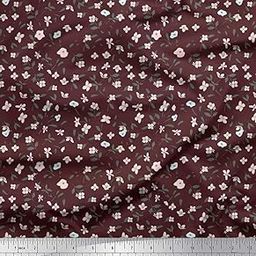 Soimoi Polyester Crepe Fabric Leaves & Floral Shirting Print Fabric by The Meter 52 Inch Wide-image-25