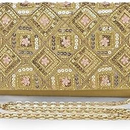 womens clutch bag Colette wedding,dinner,party purse for women (Gold)-34