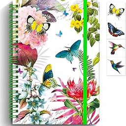 DWIYITTN Butterfly Journal for Girls - Birthday Gifts for 8-12 Year Olds - Floral Bloom Design - 5.7'' x 8.25'' Hardcover, Cute Spiral Diary with 160 Lined Pages-25