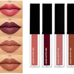 MR. HUDA Natural Matte Longstay 4 Liquid Matte Lipstick Mini- Nude Lipstick (4 IN 1) MATTE MINI For Women.-image-1