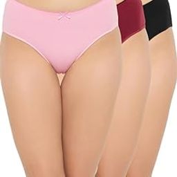 Women's Cotton Pack of 3 Mid Waist Hipster Panties with Outer Elastic in Multi Colour-picture-15
