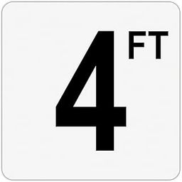4 FT - Plastic Pool Depth Marker - 6 x 6 Inch with 4 Inch Lettering-3