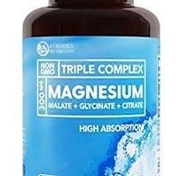 Athinika Nutrition Triple Magnesium Complex | 300mg of Magnesium Glycinate, Malate, & Citrate for Muscles, Nerves, & Energy | High Absorption | 90 Capsules-image-97