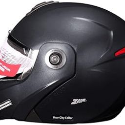 STISS Strong and Durable Stylish Full Face Men Motorbike Helmet | Scratch-Resistance and Silicone Glass Protection (Black)-30