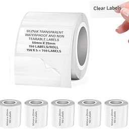 Seznik Transparent, Waterproof, Non-Tearable, Sticky Thermal Lables, Label Roll, 2 inch Adhesive Thermal Labels (50mmx25mm - 450 Lables)-14