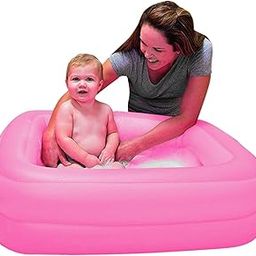 NHR Inflatable Kid’s Swimming Pool, Water Pool, Kiddie Pool, Kids Bath Tub, Baby Pool (86x86x25 cm, Pink)-image-71