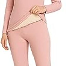Women Long Johns Base Layer Stretch Soft Woolen Top and Bottom Set for Winter with Fleece Warm Innerwear for Cold Weather Thermal Sets-image-91