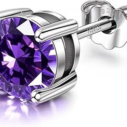 925 Silver Men's Birthstone Solitaire Stud Earring | 92.5 Sterling Silver and Diamond like Brilliance Sparkling Zirconia | January to December | Single Stud for Men-image-122