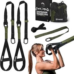 THYSOL® Suspension Trainer Pro Xtreme Straps Army | Sling Trainer Set with Adjustable Door Anchor | Fitness Home Workouts - Suitable for Travelling & for Training Indoor & Outdoor (Army Green)-image-34