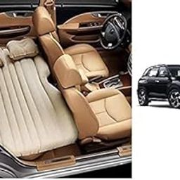 P&D BROTHER Beige Car Bed Mattress for Rest,Travel, Car Back Seat Air Inflation Bed Universal Air Couch with Two Air Pillows, Car Air Pump and 1 Repair Kit for Creta New Universal for All Models-image-87
