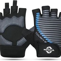 Nivia Tough 2, Men's Gym Gloves with Wrist Support, Women's Gym Gloves for Weightlifting, Training and Exercise Gloves for The Gym, Cycling Gloves,Cross Training Gloves (M, Blue)-14