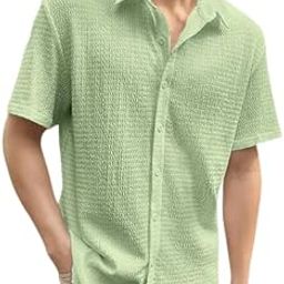 Men's Popcorn Shirt Texture Pattern Men's Regular Fit Casual Shirt Half Sleeves Goa Beach Summer Shirt-picture-20