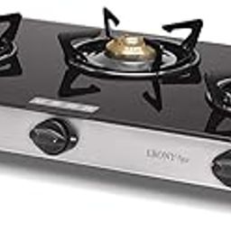 USHA Ebony Neo GS 3003 SS Stainless Steel Thick Toughened Glass Top 3 Burner Gas Stove (Black), Manual Ignition-image-40